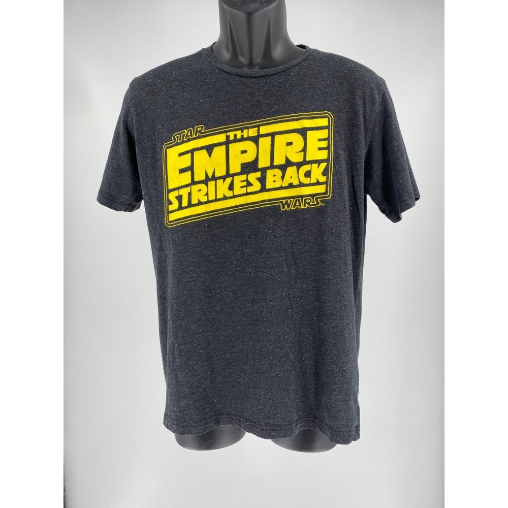 OFFICIAL STAR WARS THE EMPIRE STRIKES BACK LOGO DISTRESSED PRINT BLACK T-SHIRT S